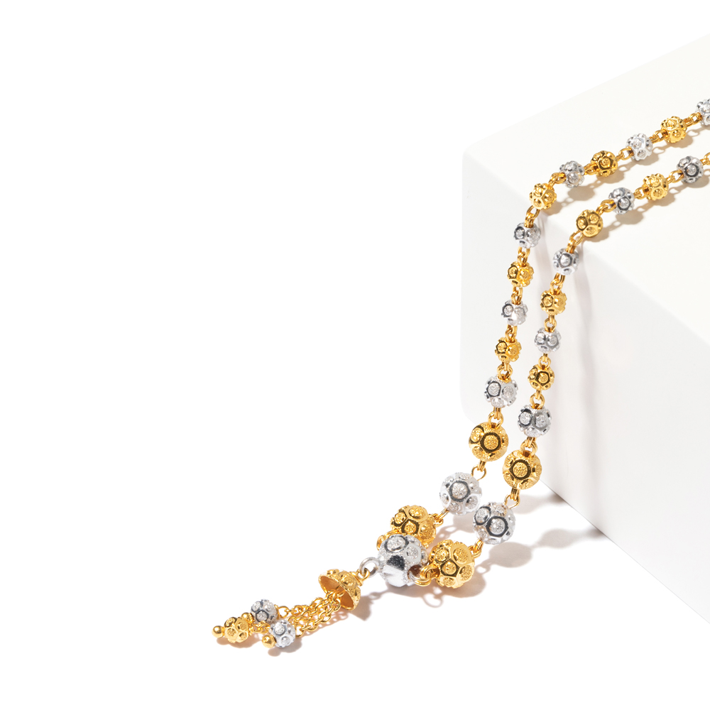 22 Carat Gold Choker Necklace With Rhodium Finish PureJewels