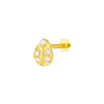 18ct Gold | CZ Stone Nose Stud | 5.9mm Thick