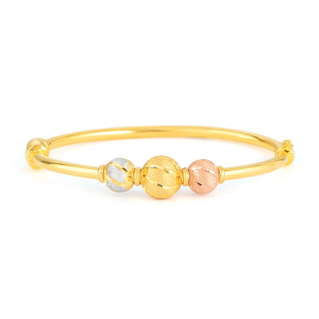 22ct Gold Bangle with Rose Gold & Rhodium Finish 22ct Gold Bangle with Rose Gold & Rhodium Finish