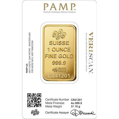 1 Ons Pamp İsviçre Yapımı İnce Altın Külçe 1 Ons Pamp İsviçre Yapımı İnce Altın Külçe