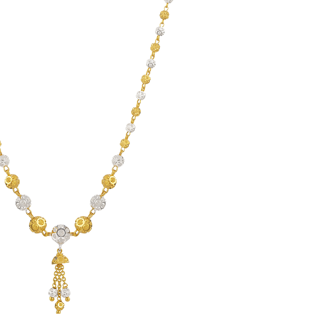 قلادة قلادة من الذهب عيار 22 قيراط بلمسة نهائية من الروديوم قلادة قلادة من الذهب عيار 22 قيراط بلمسة نهائية من الروديوم