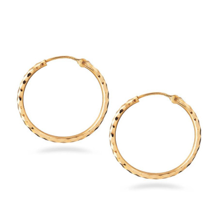22ct Gold Diamond Cut Hoop Bali Earrings