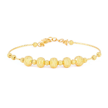 22ct Gold Bracelet with Textured Bead Detailing