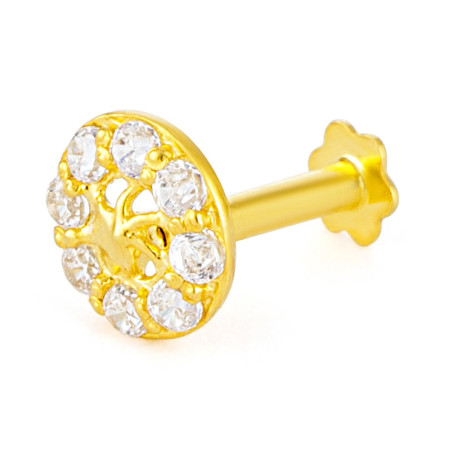 22ct Gold CZ Blossom Nose Pin | Screw Back Design