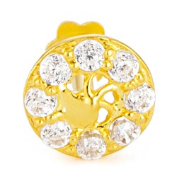 دبوس أنف ذهبي عيار 22 قيراط من الذهب عيار 22 قيراط | تصميم خلفي لولبي دبوس أنف ذهبي عيار 22 قيراط من الذهب عيار 22 قيراط | تصميم خلفي لولبي