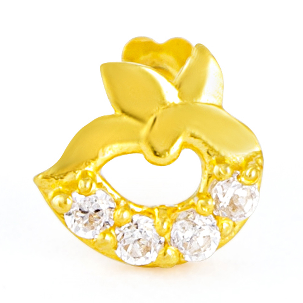 18ct Yellow Gold Indian Nose Pin