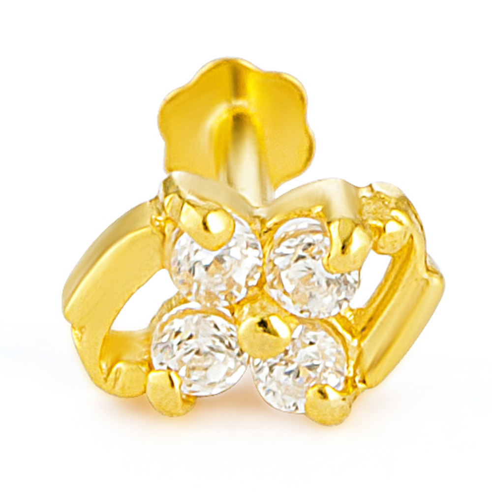 18ct Gelbgold indische Nase Pin