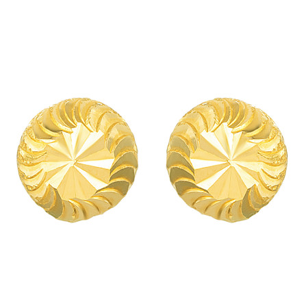 22ct Gold Swirl-Cut Stud Earrings