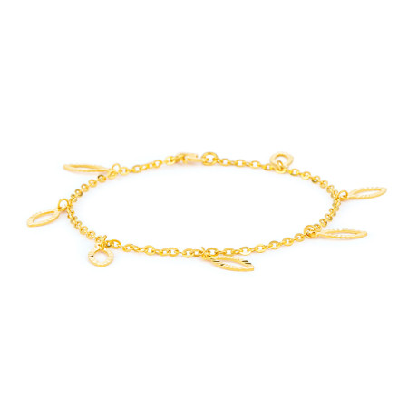 22ct Gold Ladies Bracelet – Leaf Motif Charm Design 22ct Gold Ladies Bracelet – Leaf Motif Charm Design