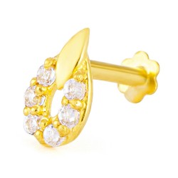 ذهب عيار 18 قيراط | حجر تشيبي | مسمار أنف هندي | بسمك 5.9 مم ذهب عيار 18 قيراط | حجر تشيبي | مسمار أنف هندي | بسمك 5.9 مم