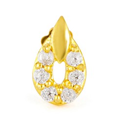 ذهب عيار 18 قيراط | حجر تشيبي | مسمار أنف هندي | بسمك 5.9 مم ذهب عيار 18 قيراط | حجر تشيبي | مسمار أنف هندي | بسمك 5.9 مم