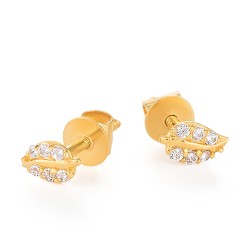 22ct Gold Blatt CZ Stein Ohrstecker Ohrringe 22ct Gold Blatt CZ Stein Ohrstecker Ohrringe