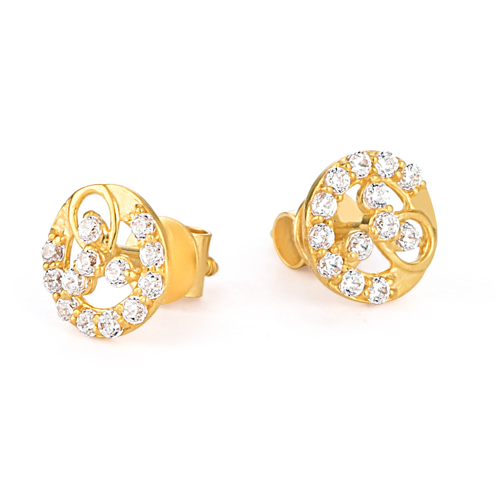 22 Ayar Altın Yuvarlak Saplama Küpe 22 Ayar Altın Yuvarlak Saplama Küpe