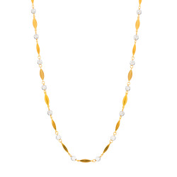 22ct Gold Leaf Link Necklace with Rhodium Beads 22ct Gold Leaf Link Necklace with Rhodium Beads