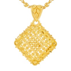 22ct Gold Jali Lattice Frame Pendant