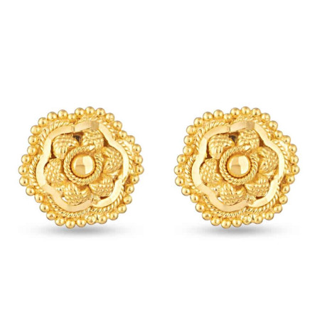 22Kt Yellow Gold Filigree Stud Earring 22Kt Yellow Gold Filigree Stud Earring