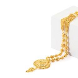 Regal Teardrop Anhänger Halskette in 22 Karat Gold