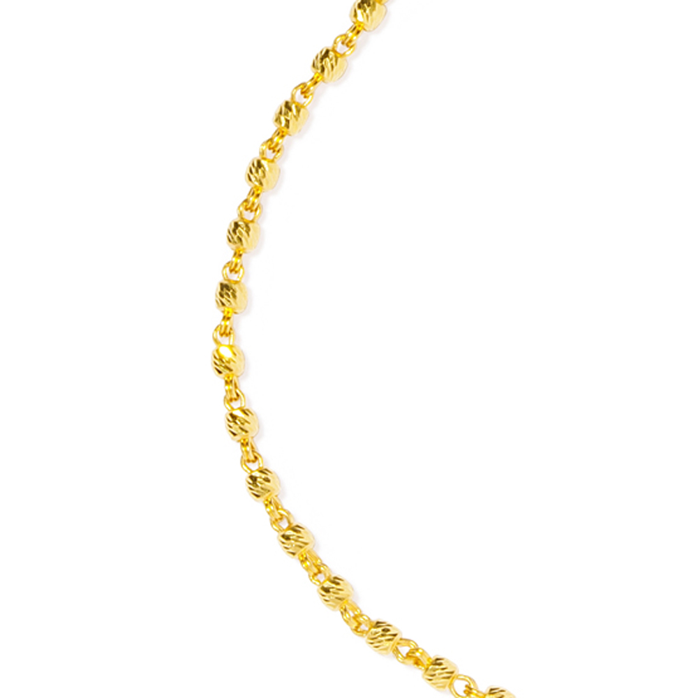 22ct Gold Beaded Chain Ladies Bracelet