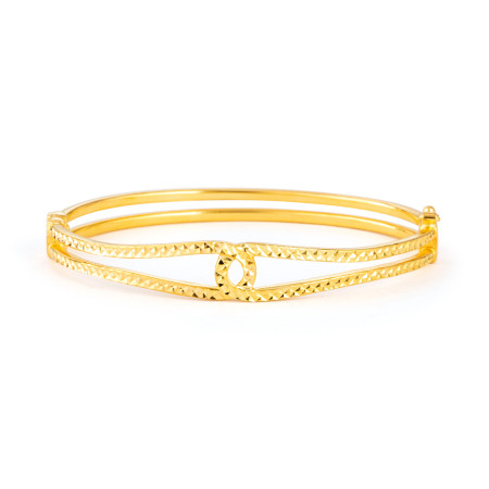 22ct Gold Textured Twist Bangle Bracelet