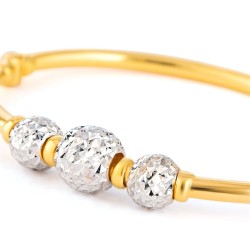 سوار سوار خرز ذهبي عيار 22 قيراط بلمسة نهائية من الروديوم سوار سوار خرز ذهبي عيار 22 قيراط بلمسة نهائية من الروديوم