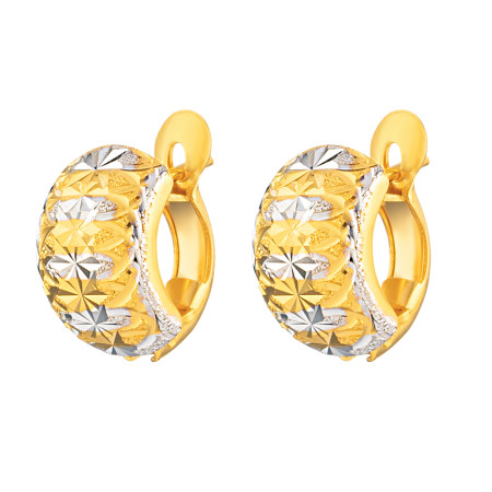 22ct Gold Rhodium Starcut Huggie Earrings