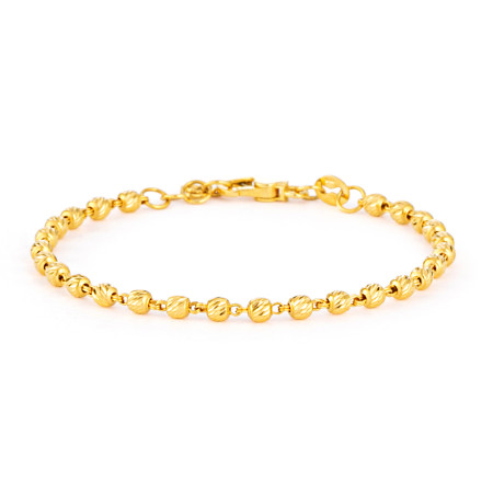22ct Gold Textured Bead Chain Bracelet