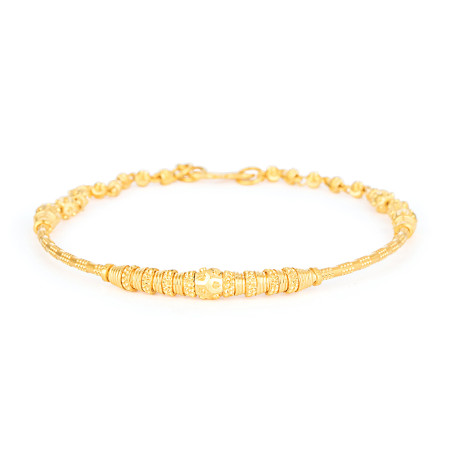 22ct Gold Textured Bead Ladies Bracelet