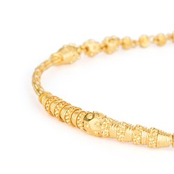 سوار نسائي من الذهب عيار 22 قيراطاً مزخرف بالخرز الذهبي سوار نسائي من الذهب عيار 22 قيراطاً مزخرف بالخرز الذهبي