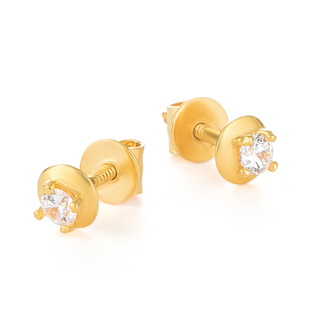 22 Ayar Altın Yuvarlak Saplama Küpe 22 Ayar Altın Yuvarlak Saplama Küpe