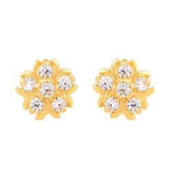 22ct Gold CZ Cluster Floral Ohrstecker 22ct Gold CZ Cluster Floral Ohrstecker