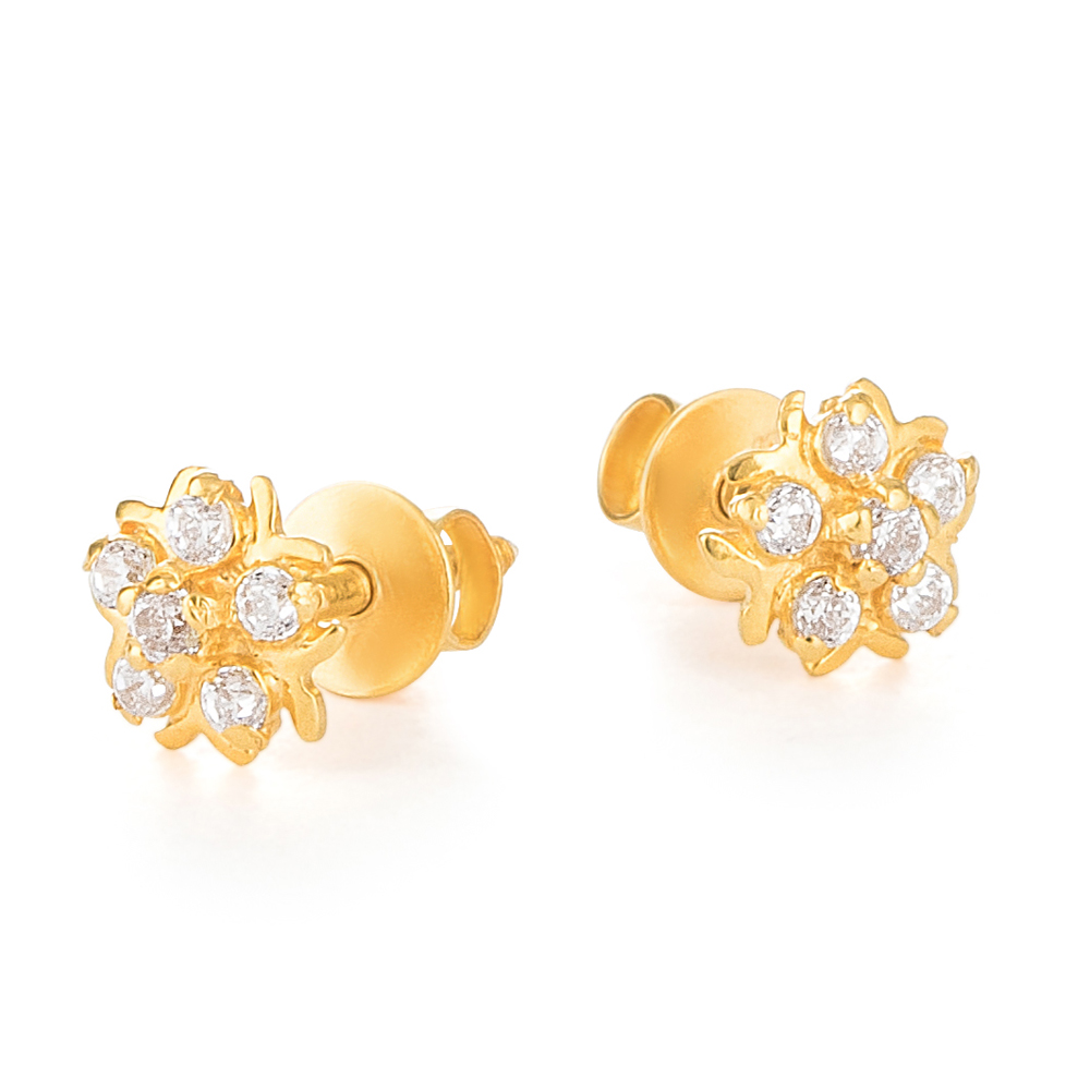 22ct Gold CZ Cluster Floral Ohrstecker 22ct Gold CZ Cluster Floral Ohrstecker