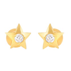 أقراط مرصعة بنجمة ذهبية 22 قيراط ذهبية CZ للأطفال أقراط مرصعة بنجمة ذهبية 22 قيراط ذهبية CZ للأطفال