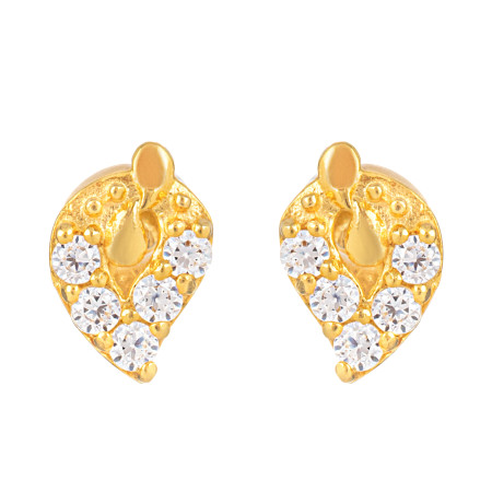 22ct Gold Paisley CZ Stud Earrings 22ct Gold Paisley CZ Stud Earrings