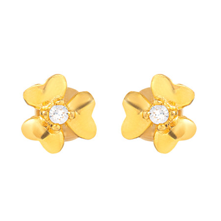 22ct Gold Ladies Floral CZ Stud Earrings 22ct Gold Ladies Floral CZ Stud Earrings