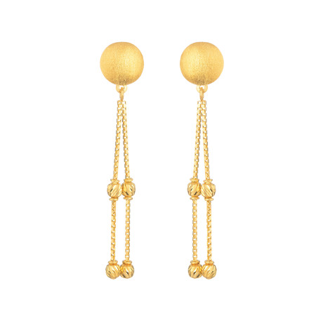 Asian 22ct Gold Ball Chain Drop Earrings Asian 22ct Gold Ball Chain Drop Earrings