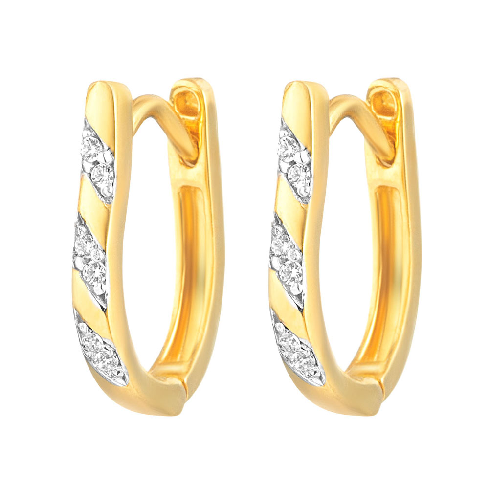 CZ Aksanlı 22 Ayar Altın Bükülmüş Şerit Bali Küpe CZ Aksanlı 22 Ayar Altın Bükülmüş Şerit Bali Küpe