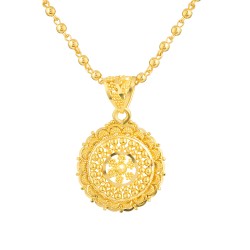 22ct Gold Jali Granulat Medaillon Anhänger