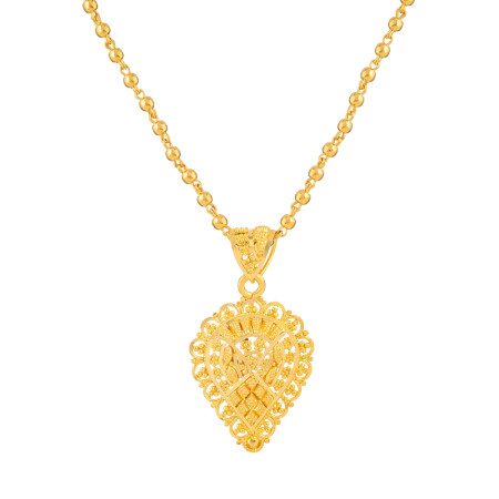 22ct Gold Filigree Drop Pendant Necklace 22ct Gold Filigree Drop Pendant Necklace