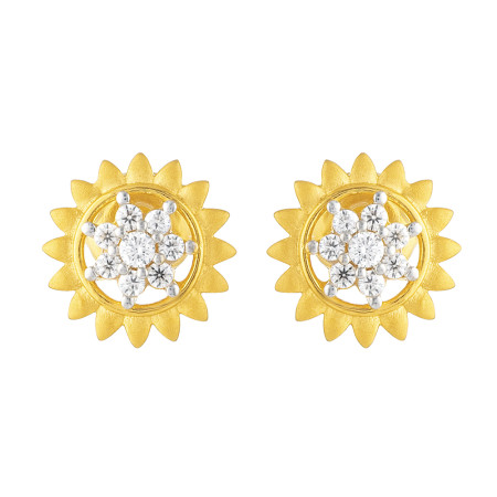 22ct Gold Earring with CZ Stones 22ct Gold Earring with CZ Stones