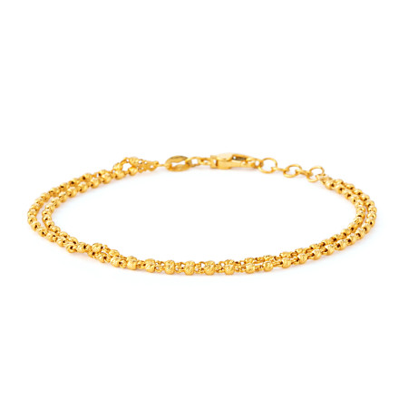 22ct Gold Glow Collection Double Beaded Bracelet 22ct Gold Glow Collection Double Beaded Bracelet