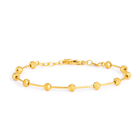 22ct Gold Ladies Bracelet with Bead Detailing
