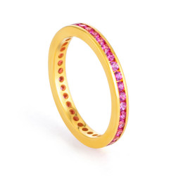 22 ayar altın yüzük, pembe CZ taşlı 22 ayar altın yüzük, pembe CZ taşlı