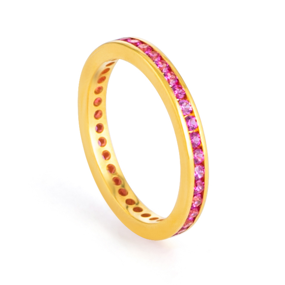22 ayar altın yüzük, pembe CZ taşlı 22 ayar altın yüzük, pembe CZ taşlı