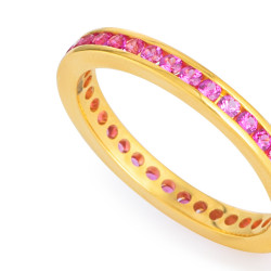 22 ayar altın yüzük, pembe CZ taşlı 22 ayar altın yüzük, pembe CZ taşlı