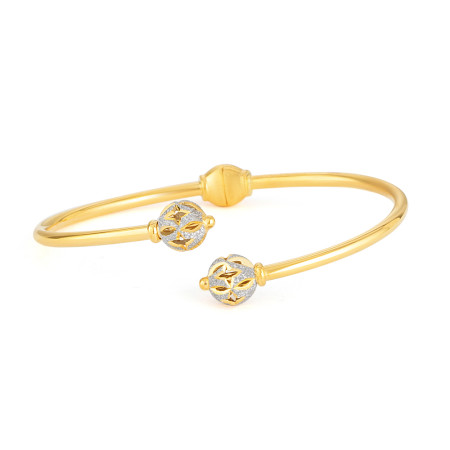 22ct Gold Open Bangle with Rhodium Finish 22ct Gold Open Bangle with Rhodium Finish