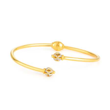 22ct Gold Sparkle Bangle with Rhodium Accents 22ct Gold Sparkle Bangle with Rhodium Accents