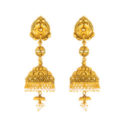 Antik Kaplamalı 22 Ayar Altın Küpe Antik Kaplamalı 22 Ayar Altın Küpe