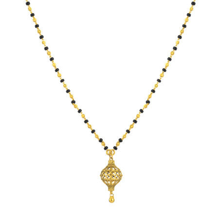 22ct Gold Traditional Mangalsutra with Filigree Pendant