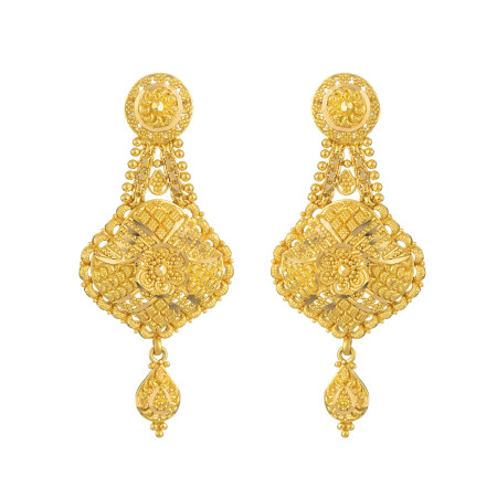22ct Gold Lattice Drop Earrings 22ct Gold Lattice Drop Earrings