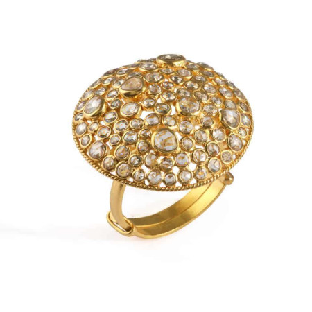 Diya Collection 22ct Gold Ring 4.8 gm Uncut Polki Diamond 1.10ct